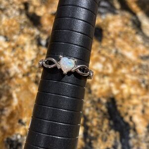 Elegant Silver faux Opal Ring size 6.5